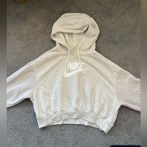 Women’s Grey Nike Cropped Hoodie